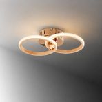 TT305-2-FSR Tt Aydınlatma Fransız Sarısı Kaplama 2 Li LED Avize - Sarı Işık - Rose Gold