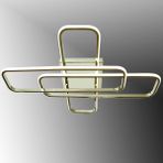 TT324-FSR Tt Aydınlatma 57 x 17 Profil Fransız Sarı Kaplama 3 Lü Plafonyer LED Avize - Gold Rose - 3 Renk Işık