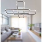 TT324-KR Tt Aydınlatma 57 x 17 Profil Krom Kaplama 3 Lü Plafonyer LED Avize - Beyaz Işık