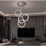TT339-3+1-FULLKR Tt Aydınlatma Nexus Modeli 20 Lik Halka 4 Lü LED Avize - Beyaz Işık - Krom