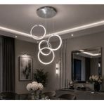 TT339-3+1-FULLKR Tt Aydınlatma Nexus Modeli 20 Lik Halka 4 Lü LED Avize - Gün Işığı - Krom