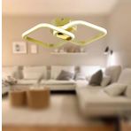 TT405-2-SR TT Aydınlatma Sarı Kaplama 2 li Kare ( Gün Işığı ) Led Avize
