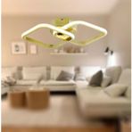 Tt405-2-Sr Tt Aydınlatma Sarı Kaplama 2 Li Kare Led Avize