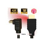 TTAF HDMI 2.0 4K Ultra Hd 60 Hz L Tipi Ses ve Görüntü Aktarım Kablosu 1 Metre