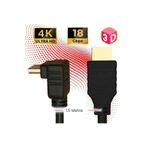 TTAF HDMI 2.0 4K Ultra Hd 60 Hz L Tipi Ses ve Görüntü Aktarım Kablosu 1,5 Metre