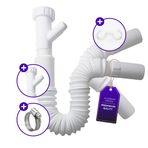 TTAMG Esnek gider hortumu, lavabo, çamaşır makinesi için sifon, 1 1/4 inç x 32 mm banyo - gider borusu tırtıklı hortum uzatılabilir - lavabo - boru kelepçesi gider evrensel mutfak lavabosu