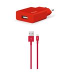 Ttec 2.1A 10.5W Lightning Kablo Kırmızı Seyahat Şarj Aleti