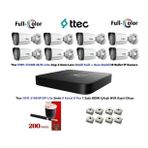 Ttec 2Mp Dahili Sesli Ve Gece Renkli 8 Kameralı 6Tb Disk Tak Çalıştır Hazır Ip Kamera Seti