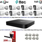 Ttec 2Mp Dahili Sesli Ve Gece Renkli 8 Kameralı Tak Çalıştır Hazır Ip Kamera Seti Disk Yoktur