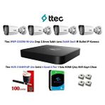 Ttec 2Mp Mikrofonlu 4 Kameralı 4Tb Disk Tak Çalıştır Hazır Ip Kamera Seti