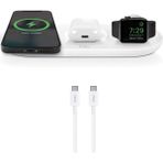 Ttec Aircharger Trio 3’ü 1 Arada iPhone Uyumlu + Apple Watch Uyumlu + Airpods Kablosuz Hızlı Şarj Aleti - Beyaz