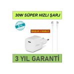 Ttec SmartCharger 30W PD Başlık + USB-C Kablo iPhone 16 PRO MAX Şarj Set MELODİ