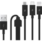 Ttec Trio Çoklu Şarj Kablosu 120 cm Micro USB Lightning USB-C Uyumlu Apple iPhone Modelleri