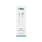 ttec Type-C - USB-A Şarj Kablosu Beyaz ttec Type-C - USB-A Şarj Kablosu Beyaz 120 cm
