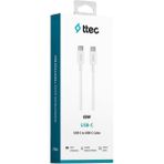 Ttec Usb-C - Usb-C 120Cm 60W Pd/Qc Hizli Sarj/Data Kablosu Beyaz