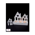 TTH Takatuka Hediyelik Tealight Mumluk Dekoratif Işıklı Aşk Evi 2li Şamdan Obje Biblo