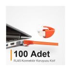 Ttta 100 Adet RJ45 Konnektör Koruyucu Kılıf - Kablo Aksesuarı