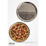 Ttta 28 cm Delikli Çelik Pizza ve Lahmacun Tepsisi