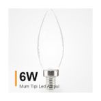 Ttta 6W Mum Tipi LED Ampul - 600 Lümen - Dekoratif Aydınlatma - 0,03 ms - 100 Hz