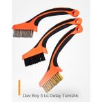Ttta Dev Boy 3 Lü Detay Temizlik Fırça Seti Araba -Mutfak Ocak - Fayans Temizlik Fırça (Çelik- Pirinç - N