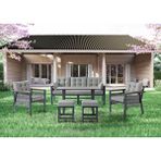 Tu Tienda Alüminyum Alaçati 3+1+1 ve Masa(70*120)+2puf Bahçe Balkon Mutfak Takimi Antrasit