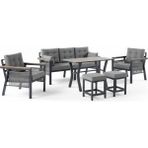Tu Tienda Alüminyum Alaçatı 3+1+1+MASA(70*120)+2PUF Bahçe Balkon Mutfak Takımı - Gri