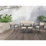 Tu Tienda Alüminyum Alaçatı 3+1+1+MASA(70*120)+2PUF Bahçe Balkon Mutfak Takımı - Krem