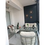 Tu Tienda Kartepe Galvaniz Boru 2 1 1 Sehpa(60*90) Rattan Bahçe Balkon Takımı,gri Rattan - Krem