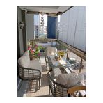 Tu Tienda KARTEPE GALVANİZ BORU 2 1 1 SEHPA(60*90) RATTAN BAHÇE BALKON TAKIMI,KAHVE RATTAN/KREM KUMAŞ