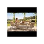 Tu Tienda Kaş 3 1 1 Masa Rattan Bahçe Balkon Mobilyası,rattan Beyaz/kumaş Bej ASOS 2 BEJ