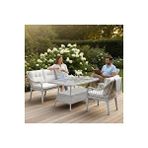 Tu Tienda Kaş 3 1 1 Masa Rattan Bahçe Balkon Mutfak Takımı,krem Kumaş/beyaz Rattan Bej
