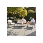 Tu Tienda KAŞ ALÜMİNYUM 2+1+1+SEHPA BAHÇE BALKON MOBİLYASI,GRİ RATTAN/KREM KUMAŞ