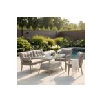 Tu Tienda KAŞ ALÜMİNYUM 3+1+1+MASA RATTAN BAHÇE BALKON MOBİLYASI,RATTAN GRİ/KUMAŞ GRİ