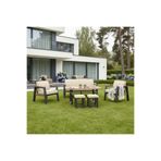 Tu Tienda LEO ALÜMİNYUM 3+1+1+MASA(80*140)+2 PUF DEMONTE BAHÇE BALKON MUTFAK MOBİLYASI,KREM