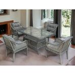 Tu Tienda Medya 6 Sandalyeli Bahçe Balkon Mutfak Masa Takımı,gri Gri