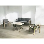 Tu Tienda Nergiz Kapiçino Metal 3 1 1 Masa Bahçe Balkon Mobilyası,kayrak Gri
