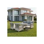 Tu Tienda PETRA GALVANİZLİ 3+1+1+MASA(80X140)+2 PUF BAHÇE BALKON MOBİLYASI