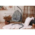 TU TİENDA RATTAN TEK KİŞİLİK BAHÇE BALKON EV SALINCAĞI,ANTRASİT - Antrasit