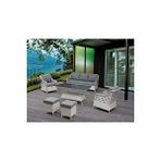 Tu Tienda Ronda Alüminyum 3 1 1 2 Puf Masa Rattan Bahçe Balkon Mobilyası KOYU GRİ
