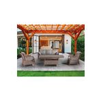 Tu Tienda Ronda Alüminyum 3 1 1 2puf Masa Rattan Bahçe Balkon Mobilyası,örgü Renk Kahve/sütlü Kahve