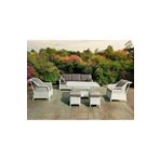 Tu Tienda Ronda Alüminyum 3 1 1 2puf Masa Rattan Bahçe Balkon Mobilyası,rattan Örgü Renk Beyaz/sütlü Kahve