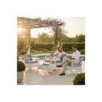 Tu Tienda Tire 2 1 1 Masa Rattan Bahçe Balkon Mobilyası,beyaz Rattan/gri Kumaş KAYRAK GRİ