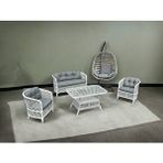 Tu Tienda Tire Rattan 2 1 1 Masa Bahçe Balkon Mobilyası Gümüş Gri