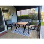 Tu Tienda Tu Tienda Nergiz 2+1+1+masa Bahçe Balkon Mutfak Mobilyasi,kayrak Gri Siyah