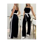 TUA MODA TUA MODA Kadın Ip Askılı Straplez Belden Kuşaklı Viskon Iki Iplik Tulum