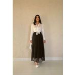 TUA MODA TUA MODA Siyah Dantelli Uzun Etek