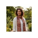tuaipek ORANGE BLOSSOM Desen Şık & Zarif Kadın Aksesuarı Saten Fular 30x165cm