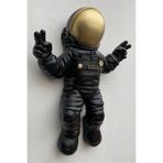Tual Hobi Sanat Dekoratif Astronot Apollo Duvar Heykeli (47x35cm) Siyah