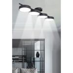 Tual Modern Salon Yatak Odası Giyinme Odası Mutfak Beyaz Işık Ledli Siyah Renk 4 Lü LED Avize
