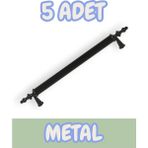 Tuana Rustik Alüminyum Metal Lüks Modern Mobilya Çekmece Mutfak Dolabı Kulpu Siyah (5 Adet) - 192mm